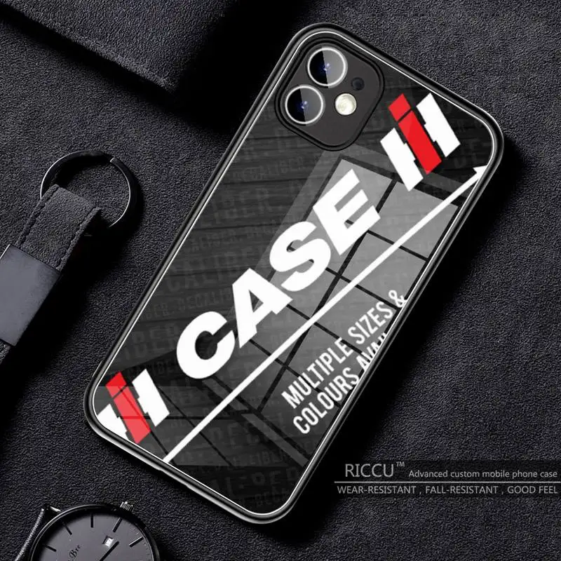 

CASE IH Tractor Logo Phone Case Tempered Glass For iPhone 11 12 13 Pro XR XS MAX 8 X 7 Plus SE 2020 12Pro Max Mini Covers