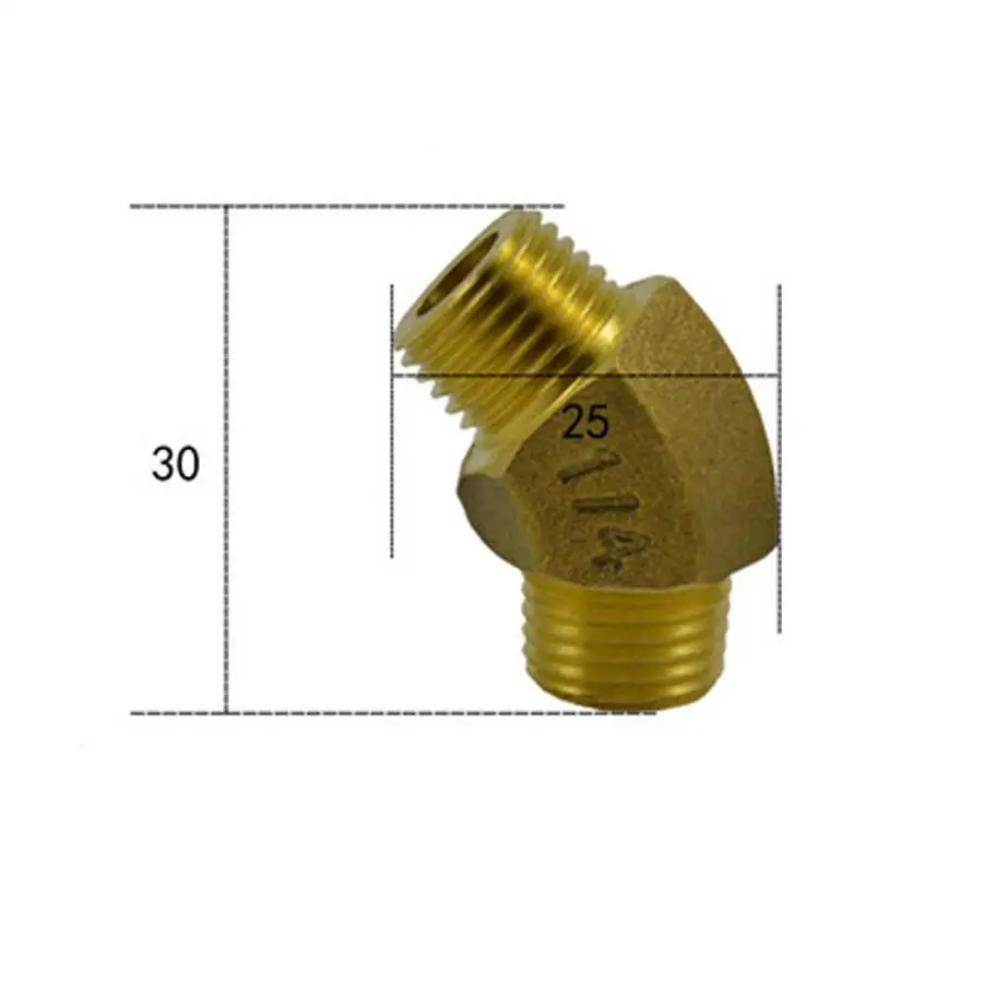 

1/4" NPT Equal Male Brass 45 Degree Elbow Pipe Fitting Coupler Connector Water Gas Oil
