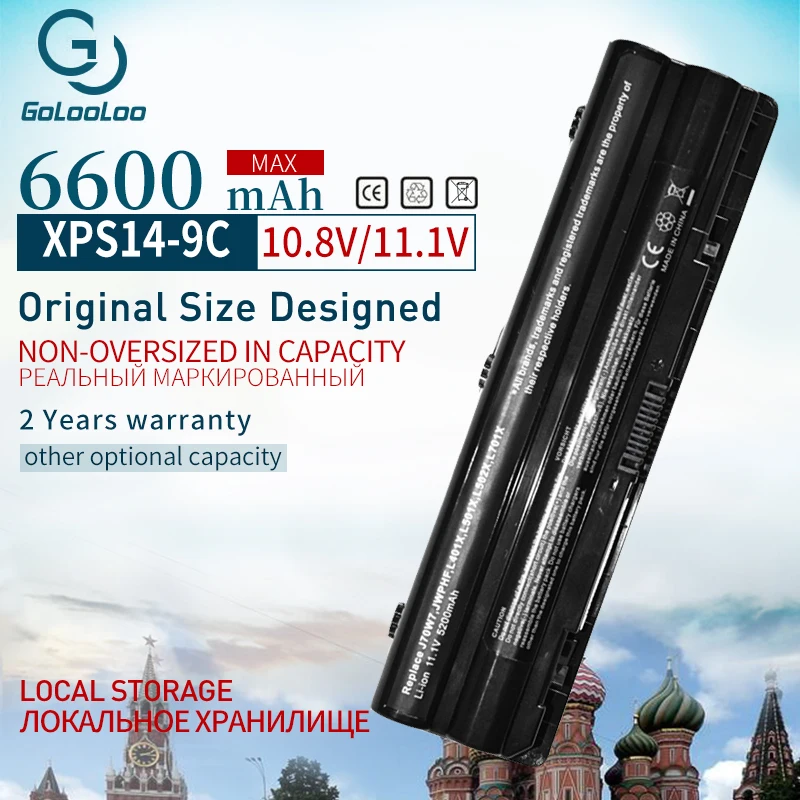 

Аккумулятор Golooloo 6600 мАч 11,1 В J70W7 R795X WHXY3 для ноутбука Dell XPS 14 15 17 312-1123 312-1127 L501X L502X L701X L521X L702x