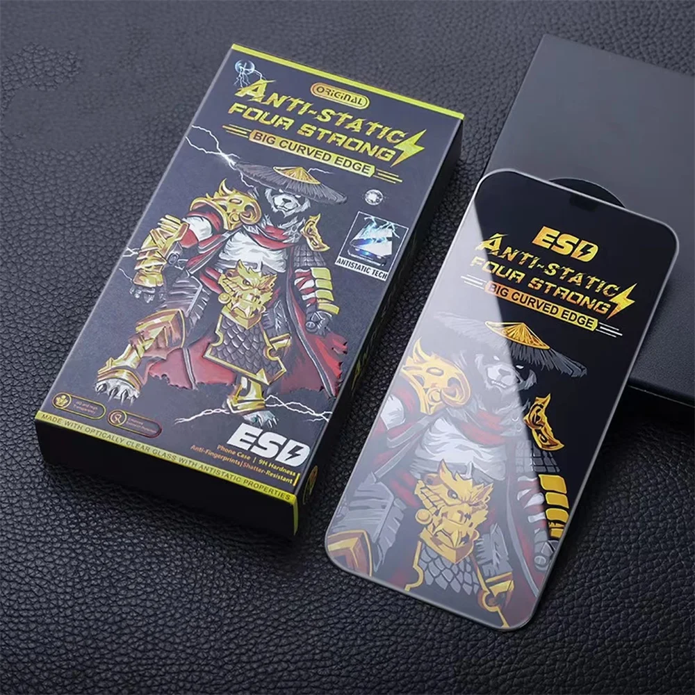 10pcs ESD ANTI-STATIC Tempered Glass Screen Protector Film Big Curved For iPhone 14 13 12 11 Pro Max 7 8 Plus x xs xr max