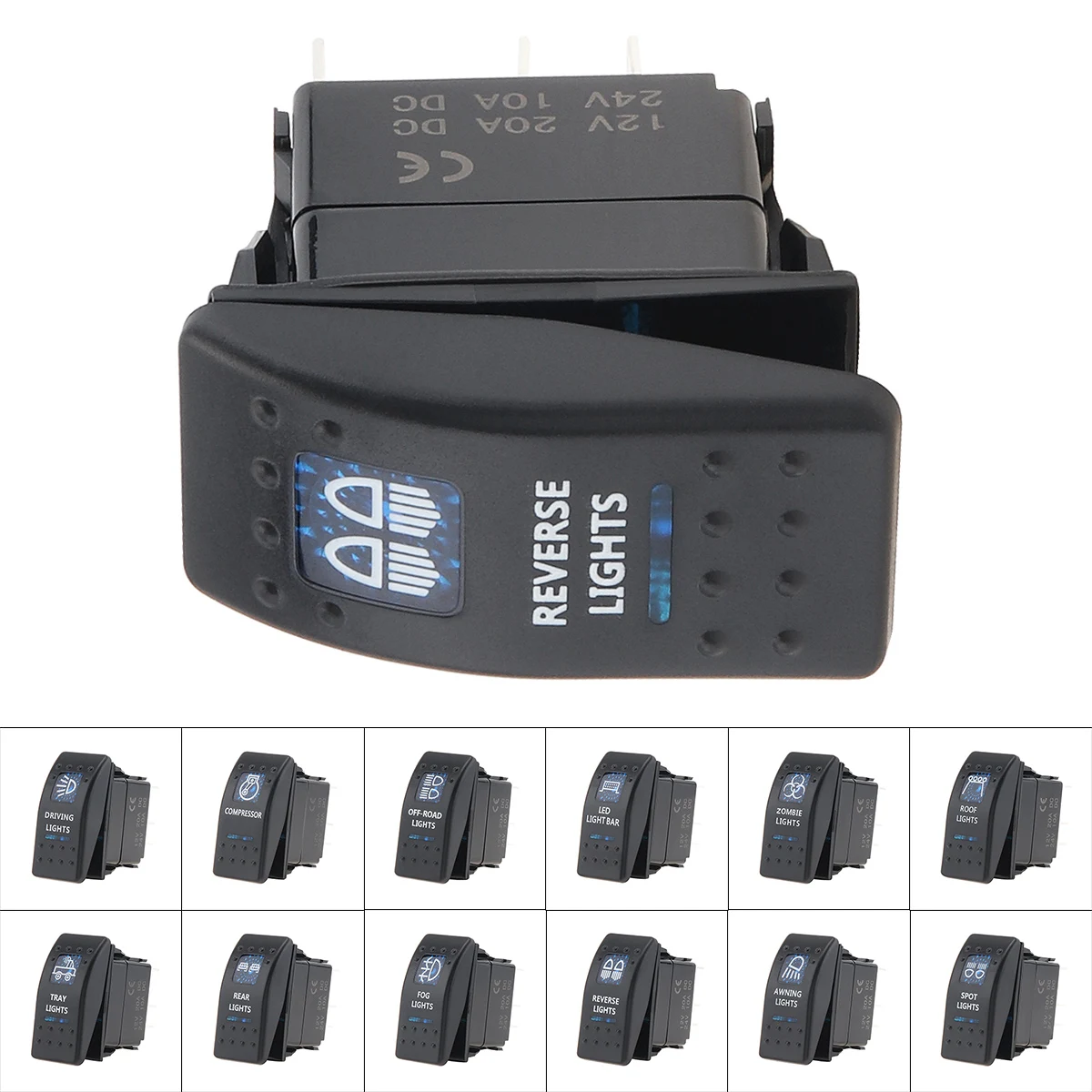 

Поднос для внедорожного тента, дальнего хода, светодиодный фсветильник заднего хода, 12 В, 20 А, 5-контактный морской переключатель, вкл./выкл., ...