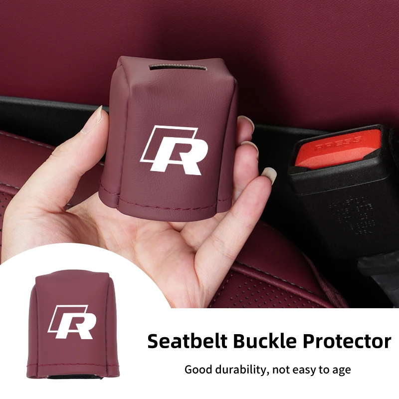 Фото Защитный кожаный чехол на пряжку ремня безопасности для VW R Scirocco Jetta Beetle Golf Passat Polo Tiguan №2