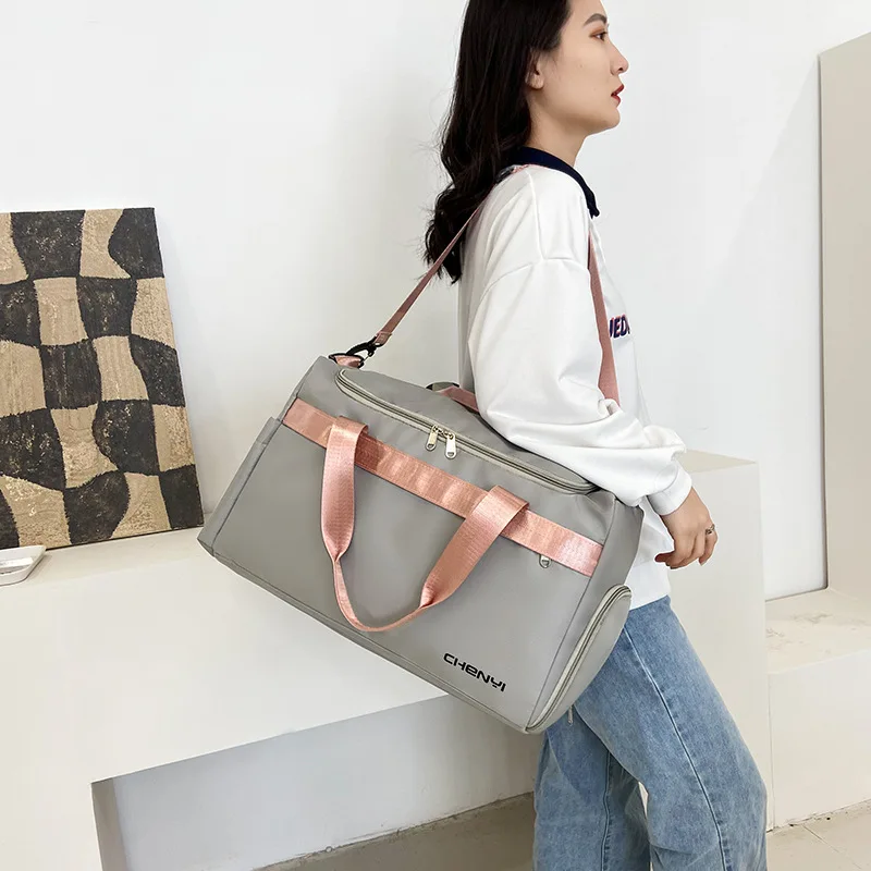 Multi-color Large Capacity Waterproof Fashion Trend Portable Fitness Travel Bag Duffle Wear Tie Rod Bag Portable Storage Bag Sho