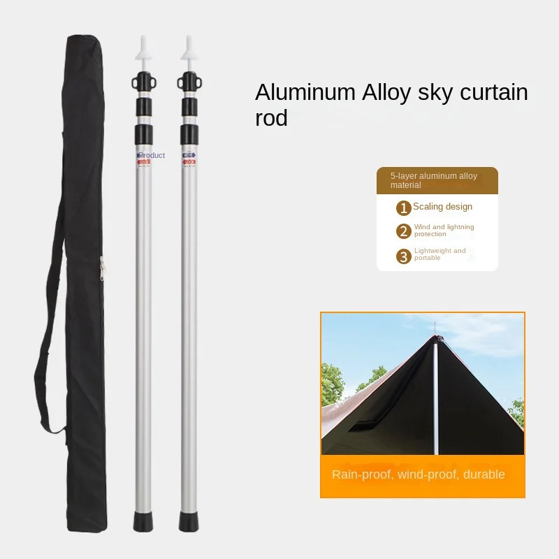 

Lightweight Camping Tent Pole with Telescopic Adjustment and 6kg Maximum Load Tarp Pole Tent Accessories Tent Stakes