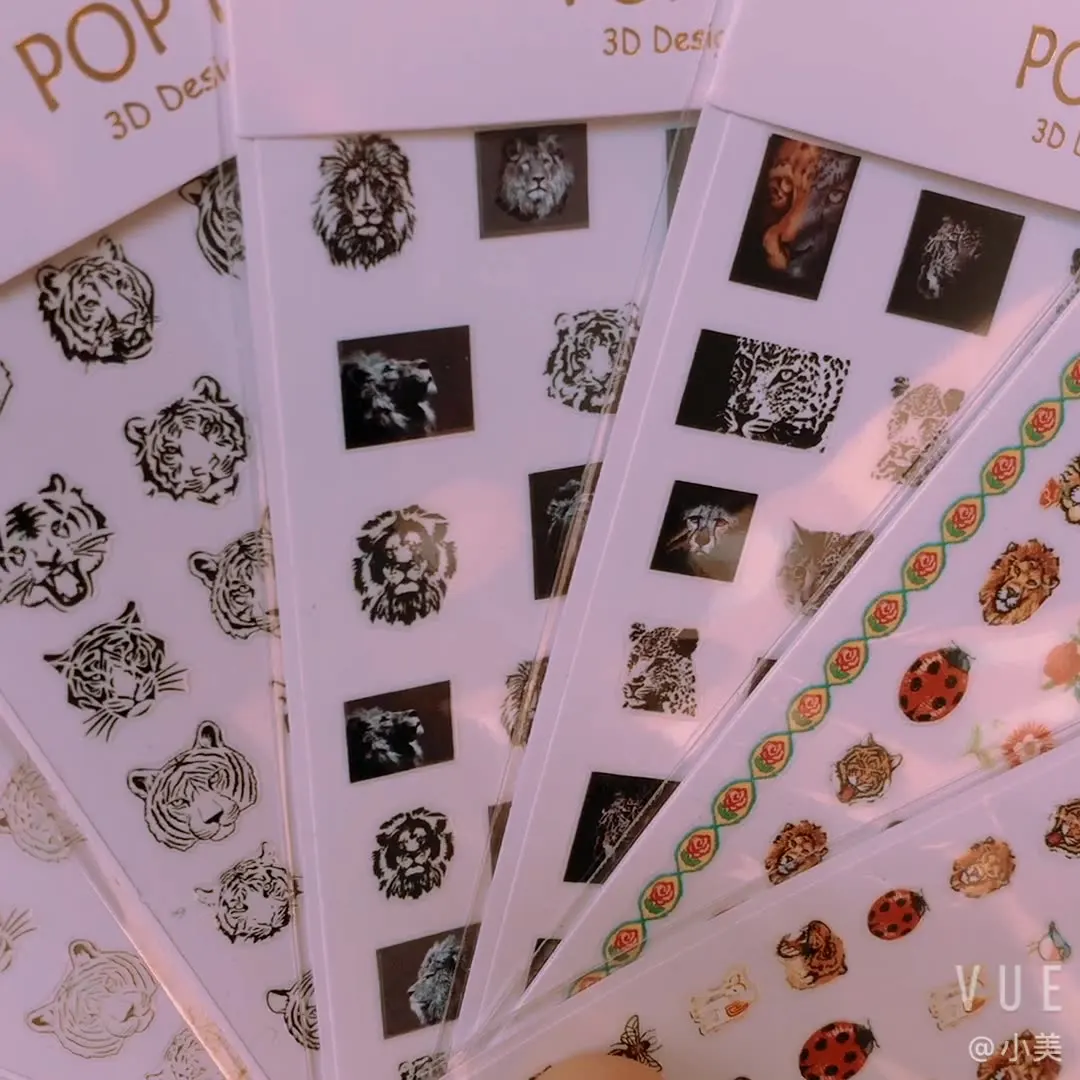 5 шт. наклейки для ногтей в виде тигра | Красота и здоровье
