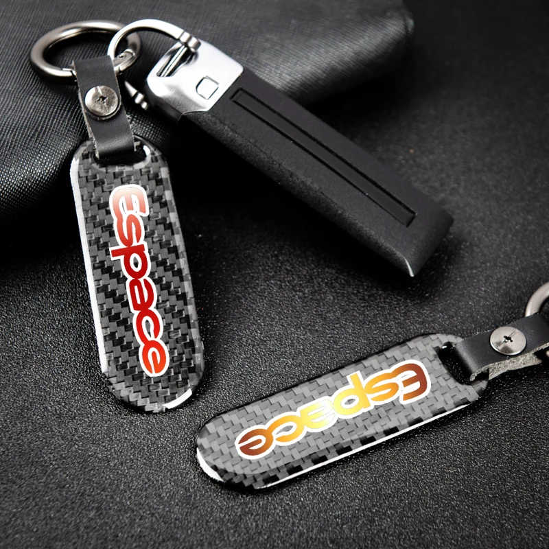 

Support personalized custom carbon fiber nameplate metal keychain For Renault Espace 3 4 5 Car accessories