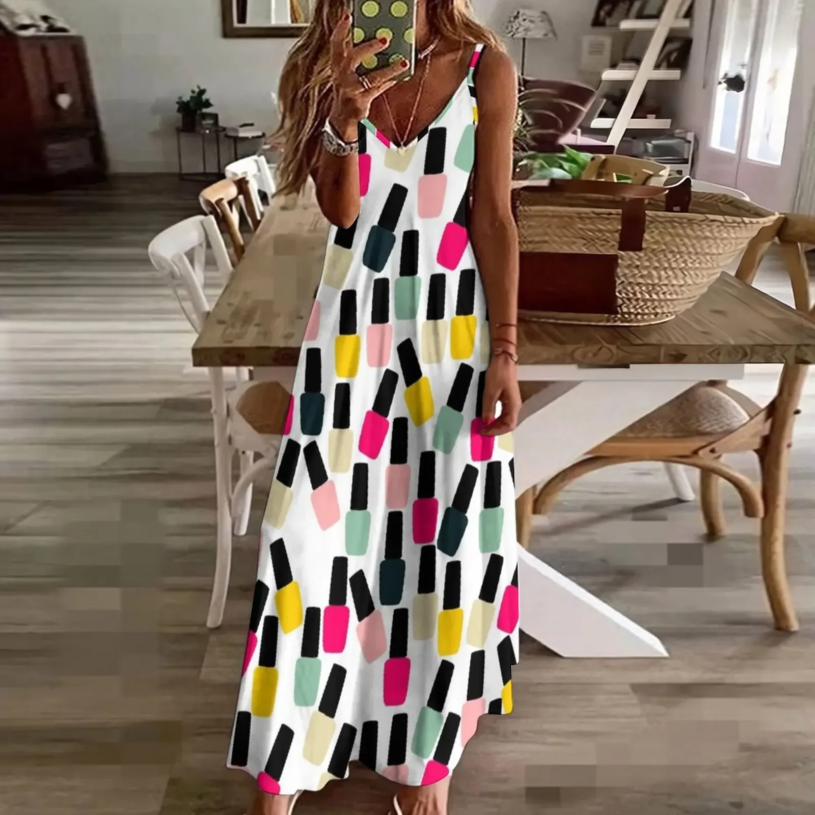 Милое платье без рукавов с лаком для ногтей платья женщин 2025 женское элегантное и