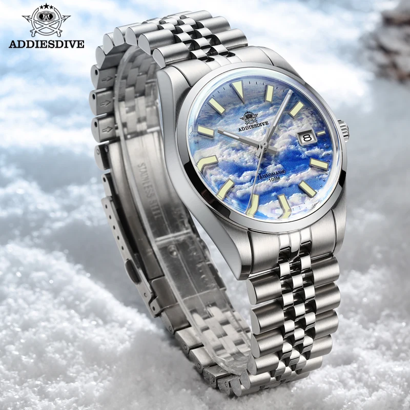 ADDIESDIVE 3D Cloud Sea Dial автоматические механические часы роскошные светящиеся из