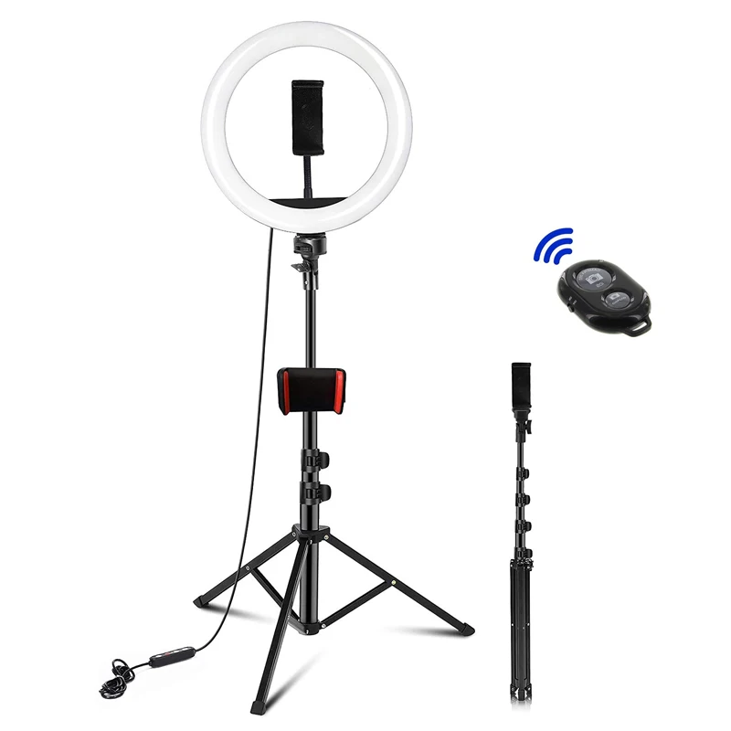 

10" Selfie Ring Light with Tripod Stand 63"/160 cm Right Light with Stand Selfie Light for YouTube/Photography/Video/TIK Tok