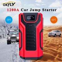 gkfly multifunction car jump starter 1200a car battery booster charger 12v emergency starting device portable power bank for car