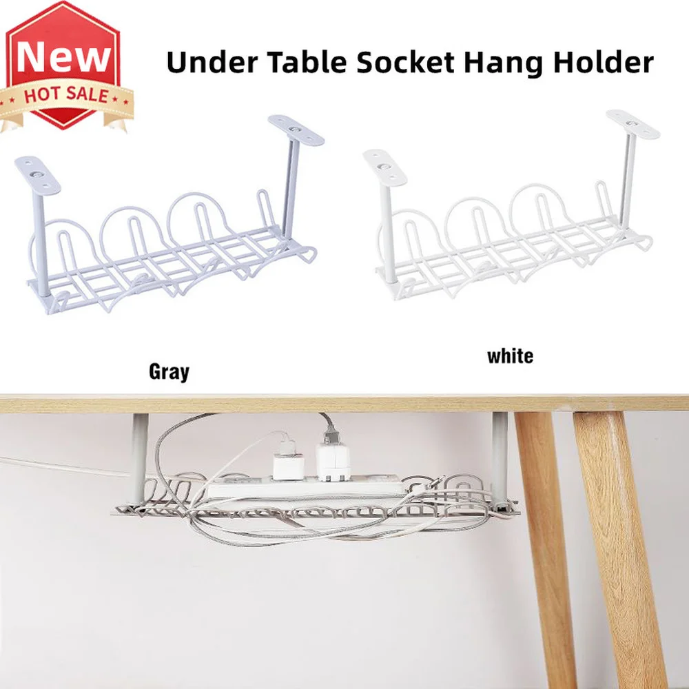 Under Table Socket Hang Holder Desk Cable Management Tray Power Strip Storage Rack For Offices Living Room Wire Cord Organizer