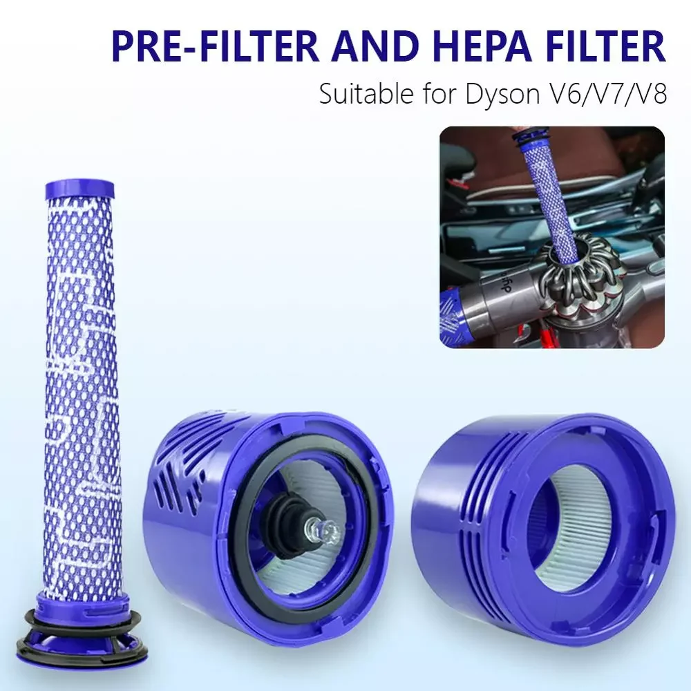 

Pre-Filter And 2 HEPA Filter kit for Dyson V6 Absolute Cordless Stick Vacuum Cleaner. Replaces Part 965661-01 And 966741-01
