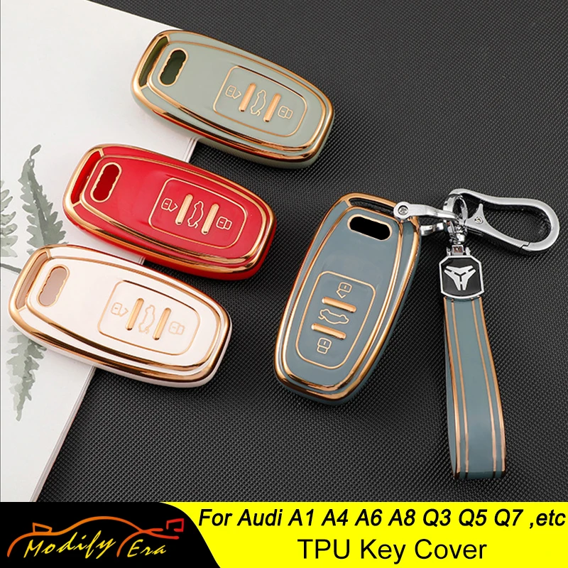

Чехол для автомобильного ключа из ТПУ, чехол-держатель для Audi A1, A3, A4, A5, A6, A7, A8, Quattro, Q3, Q5, Q7, 2009, 2010, 2011, 2012, 2013, 2014, 2015, оболочка-брелок