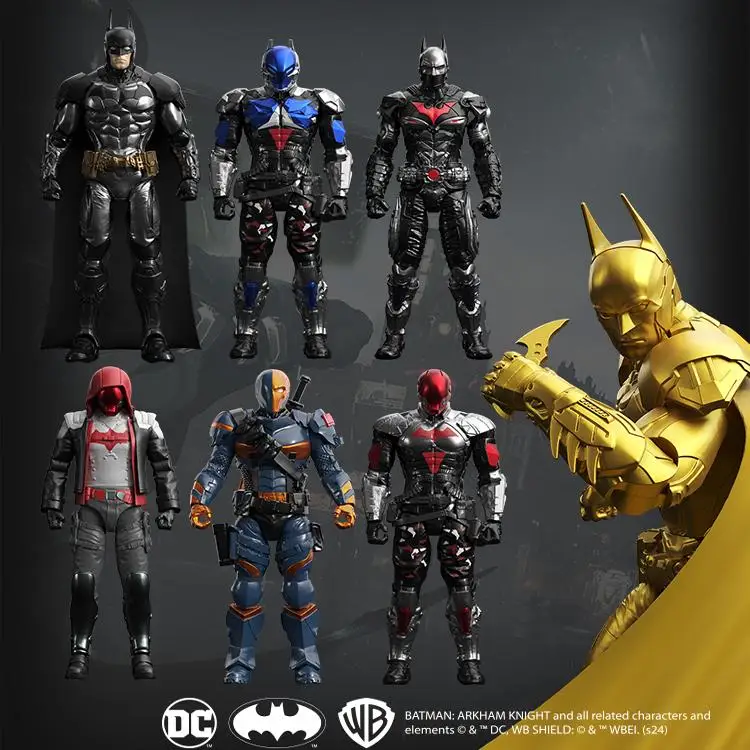 Фото Высокое качество F5 Roundd Culture Batman Series Модель Кукла Arkham Knight Deathstroke Красный Капюшон Настольная Модель Игрушки Кукла Фестиваль Подарок №1