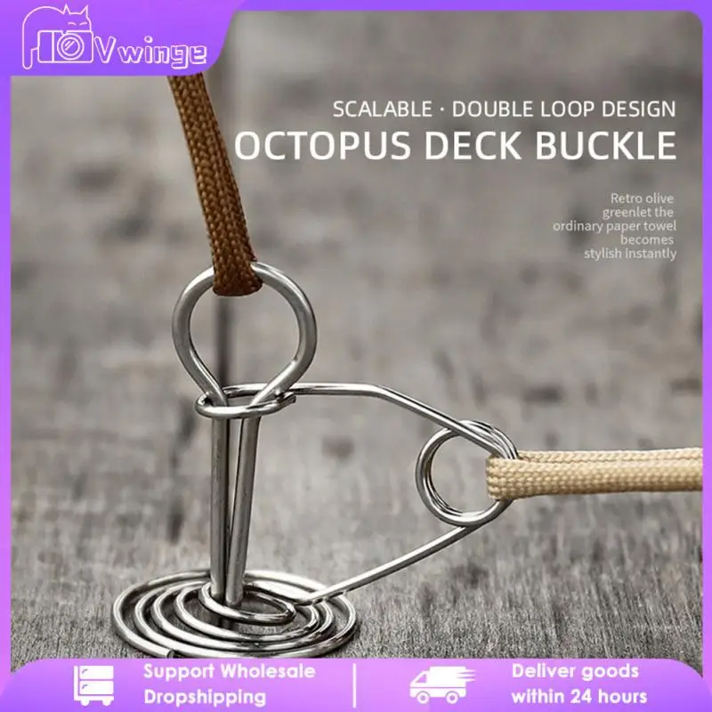 

Double Loop Deck Stakes Fixed Nails Convenient Outdoor Accessories Stainless Steel Ground Nail Unique Tent Accessories Flexibly