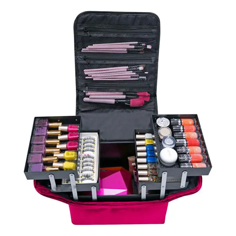 

Cosmetic Case Large Makeup Bag Travel Case Cosmetic Storage Box Organizer Detachable Large Capacity Makeup Storage Organizer For