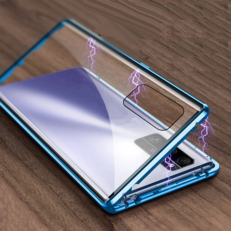 

Double-sided Glass Metal Magnetic Case For XIAOMI Redmi Note 7S 8 2021 8 Pro 9T 9 Pro Max 9 Pro S 9S Full Protection Cover