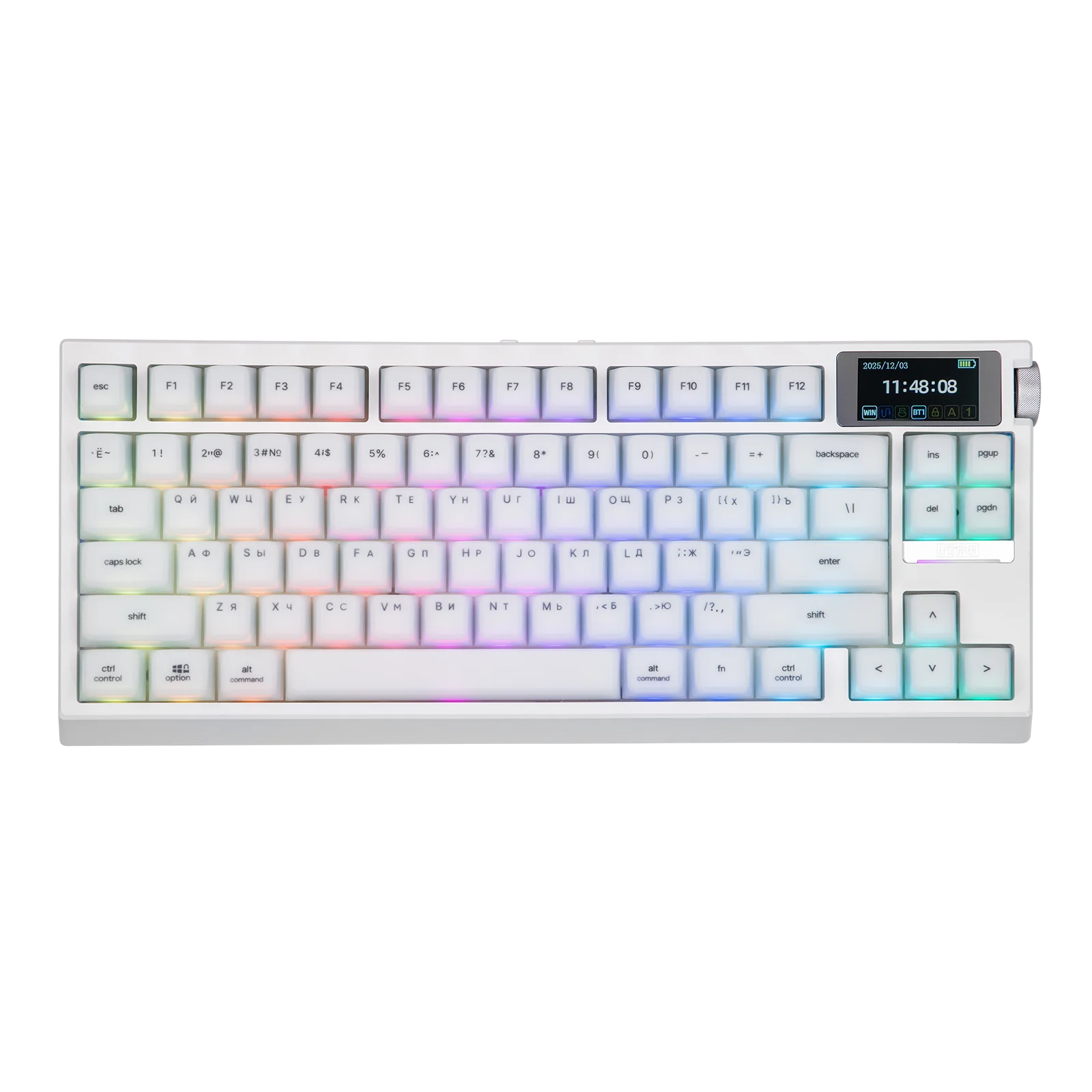 Фото Русская раскладка EPOMAKER G84 PRO 80% русская QWERTY ANSI прокладочная механическая клавиатура провод Bluetooth 2.4Ghz №1