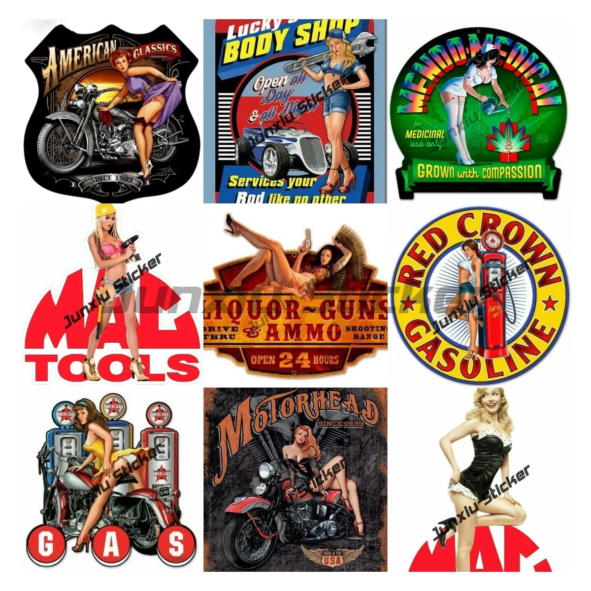 Наклейки Mac Tools, сексуальная наклейка Pinup Girl, наклейка механика, ящика для инструментов, Ретро плакат, сексуальная школьная девушка, наклейка для V125, наклейка на мотоцикл