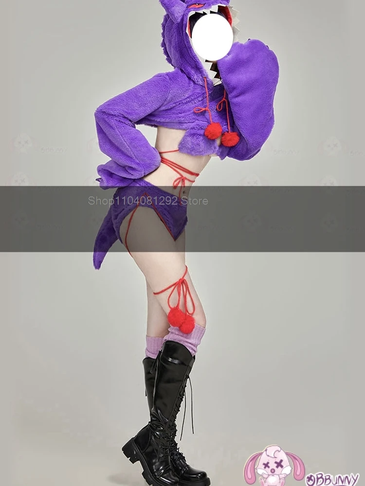 В наличии женский фиолетовый костюм для косплея призрака пушистое женское