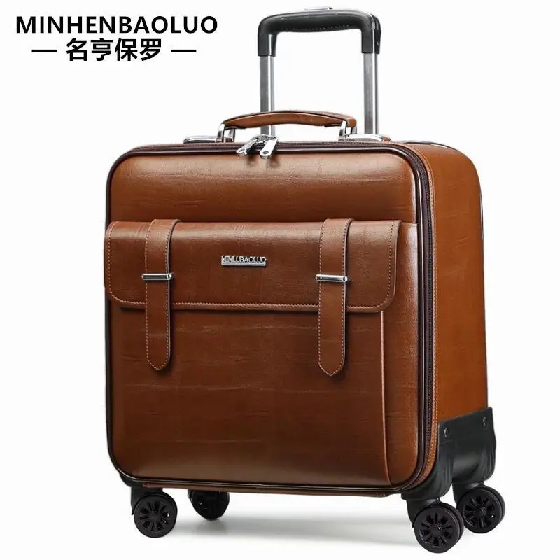 Trolley Case Universal Wheel Leather Suitcase 16 Inch Business Boarding Case 20 Inch Student Luggage Suitcase