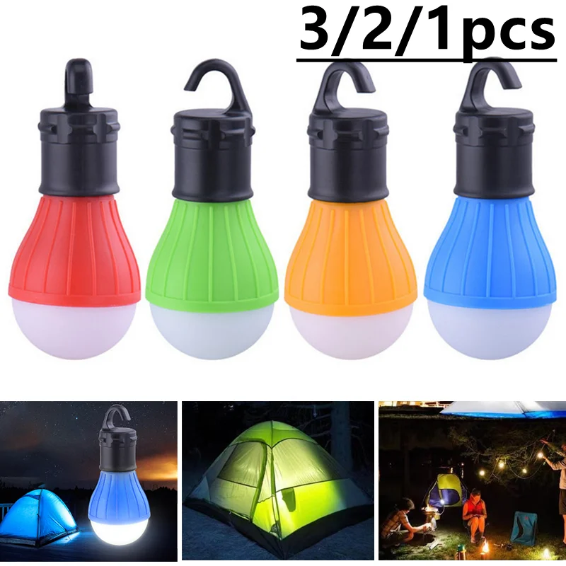 

3/2/1pcs Wholesale Portable Camping Equipment Outdoor Hanging Camping Lantern Soft Light LED Camp Lights Bulb Lamp For Fishing