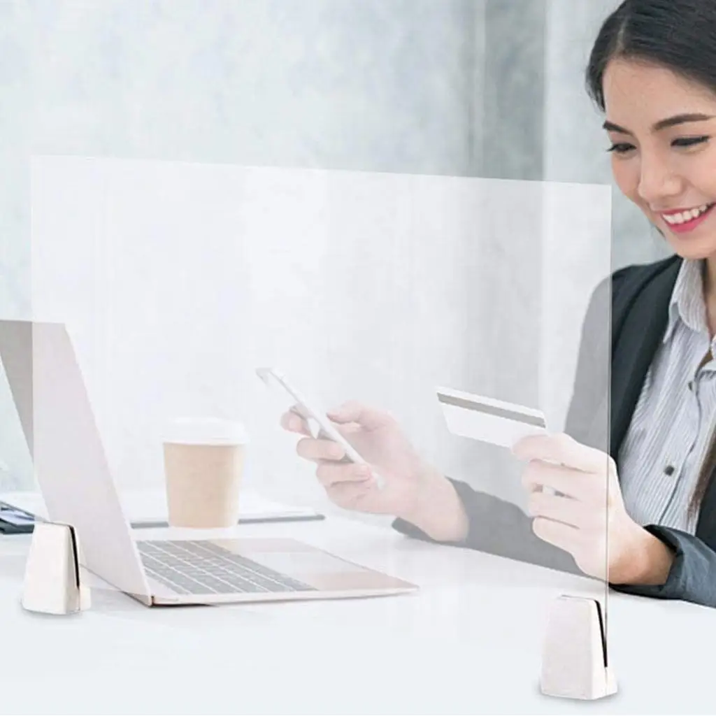 

1pc Office Sneeze Guard Screen Acrylic Counter Barrier fit for Nail Salon