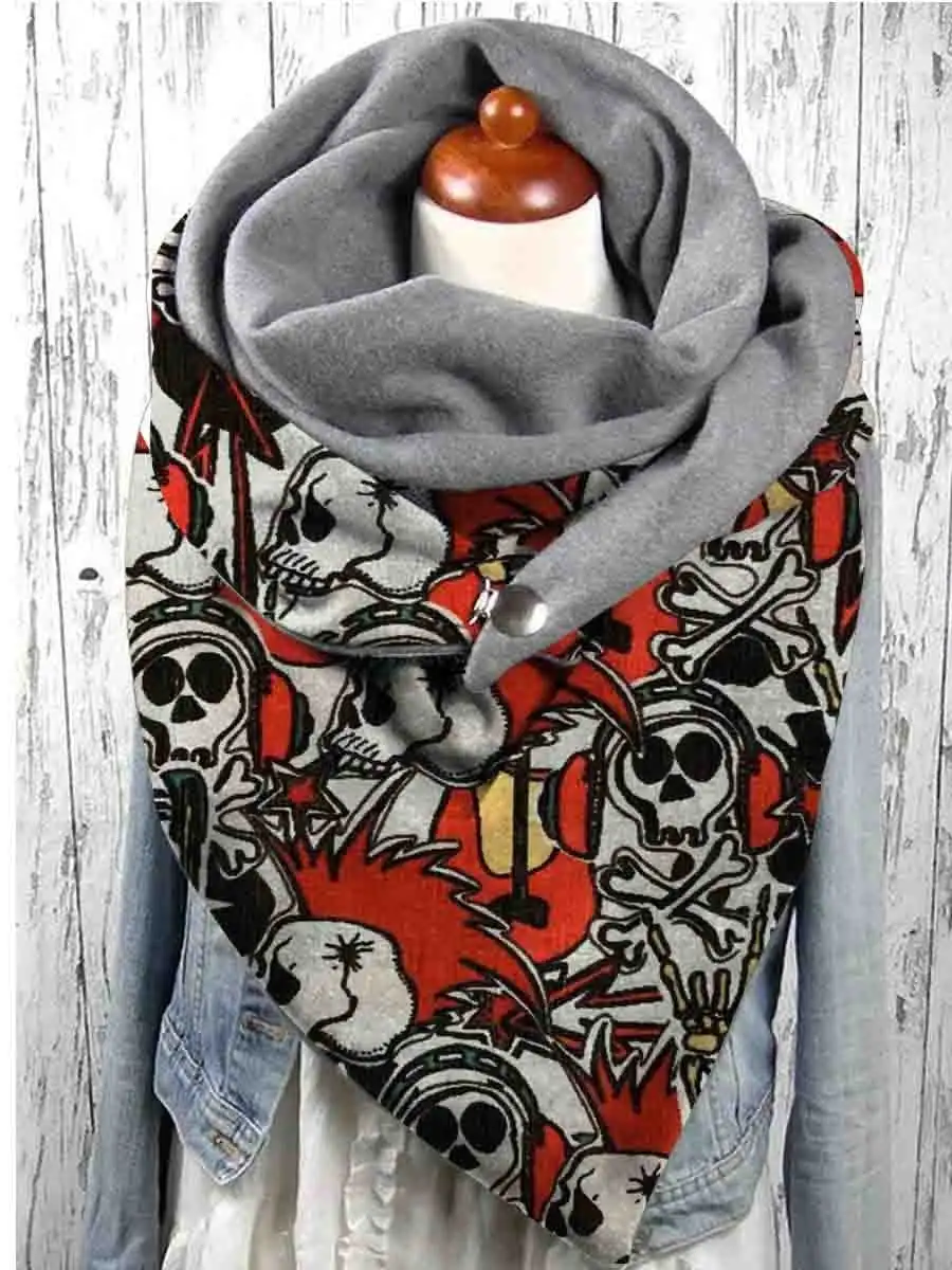 

Women's Winter Punk Skull Casual Scarf And Shawl