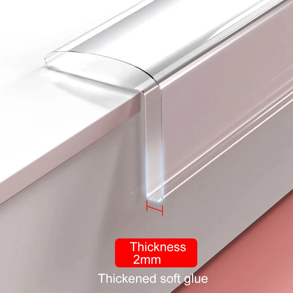 Transparent PVC Baby Protection Strip With Double-Sided Tape Anti-Bumb Kids Safety Table Edge Furniture Guard Corner Protectors images - 6