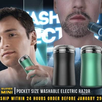 pocket size washable electric razor fast charging beard trimmer rechargeable high power shaving machine travel tool dropshipping