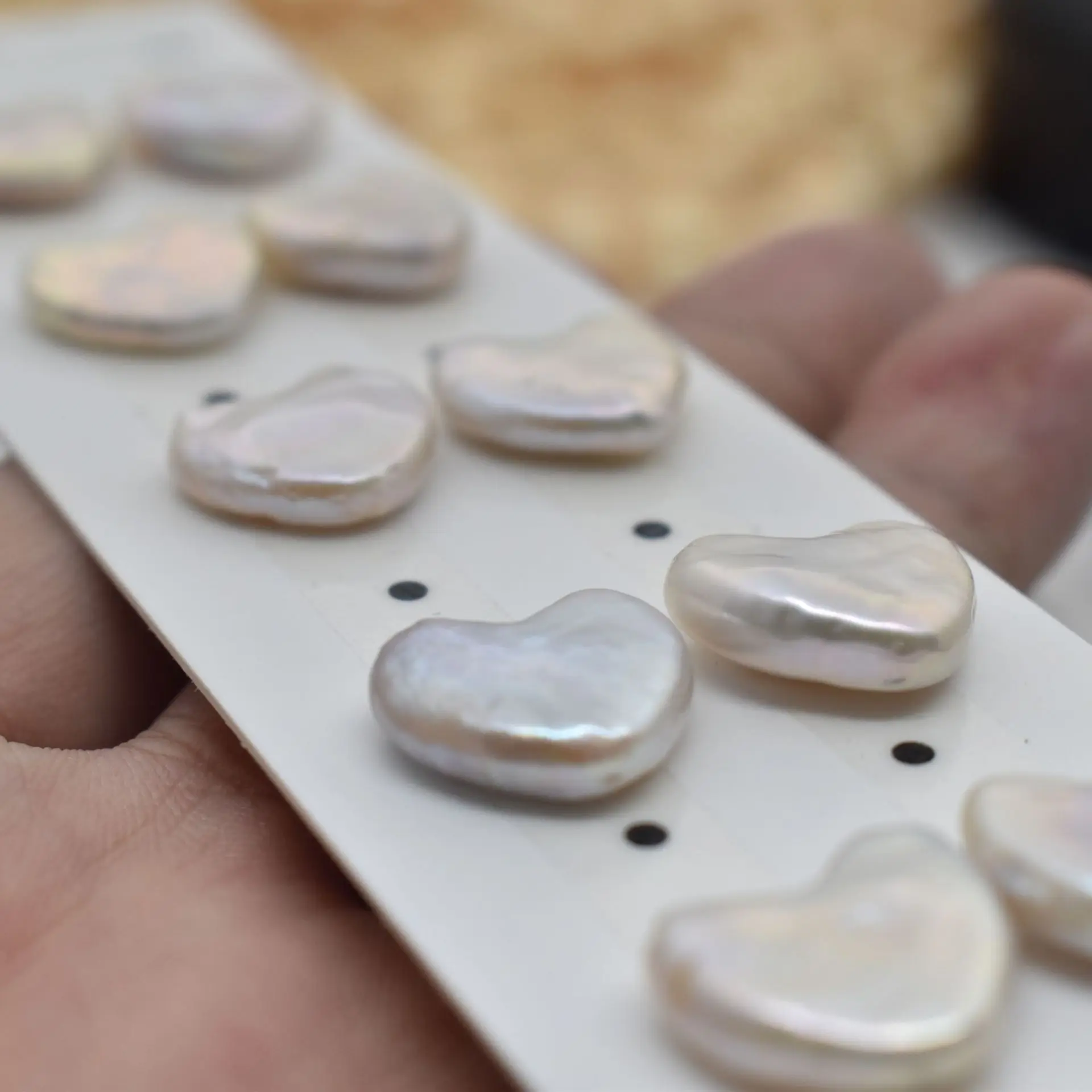 Keshi перламутровый форма сердца пресноводный жемчуг квадратной формы в паре |