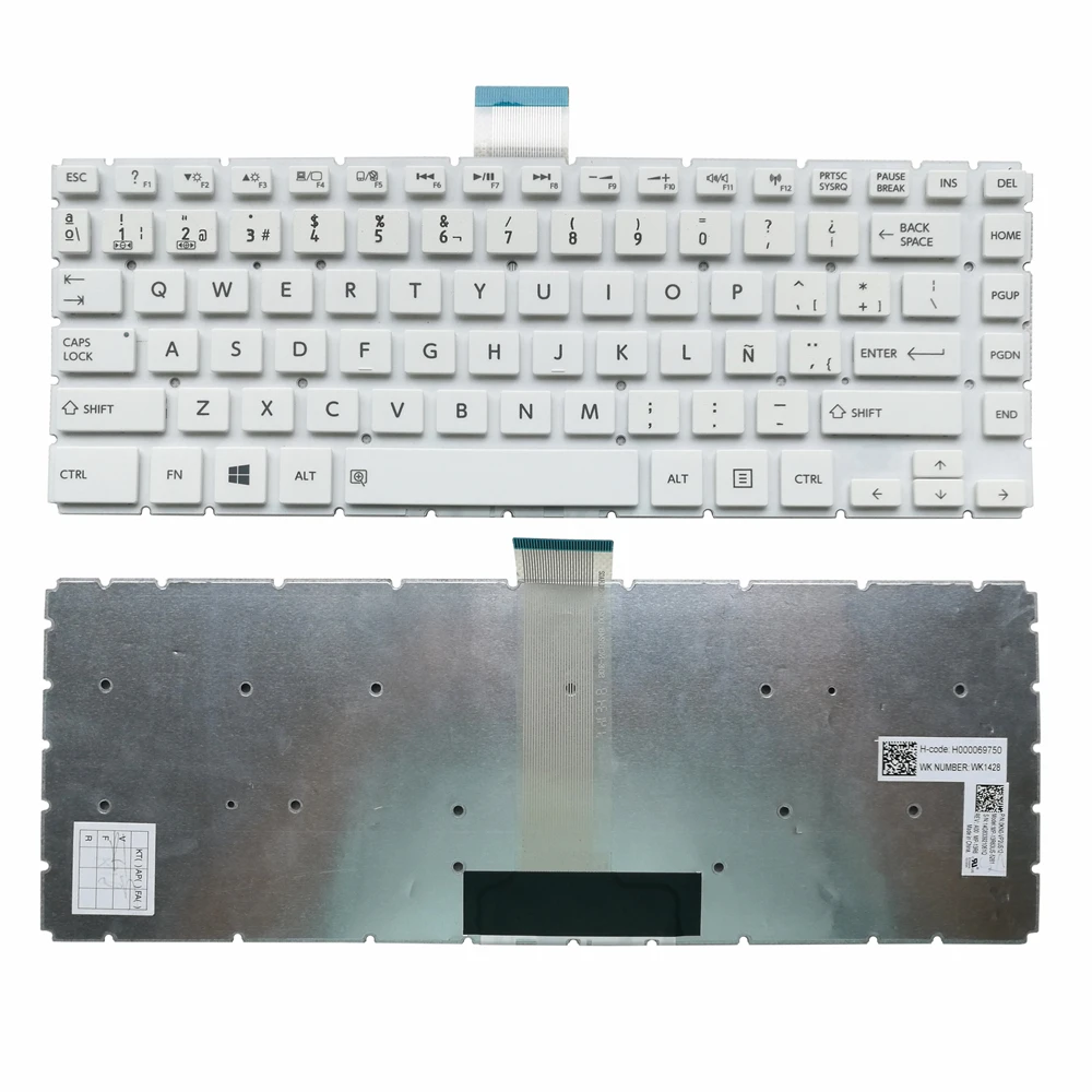 

L40B Latin LA Keyboard for Toshiba Satellite L40-B L40D-B L40T-B L45-B L45D-B S40-B S45-B Notebook PC keyboard MP-13R6 White