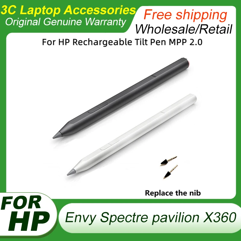 

4096 New Authentic Stylus Pen HP Rechargeable Tilt Pen For HP ENVY Spectre Pavilion x360 Convertible 2-in-1 Laptop 3J122AA # ABB