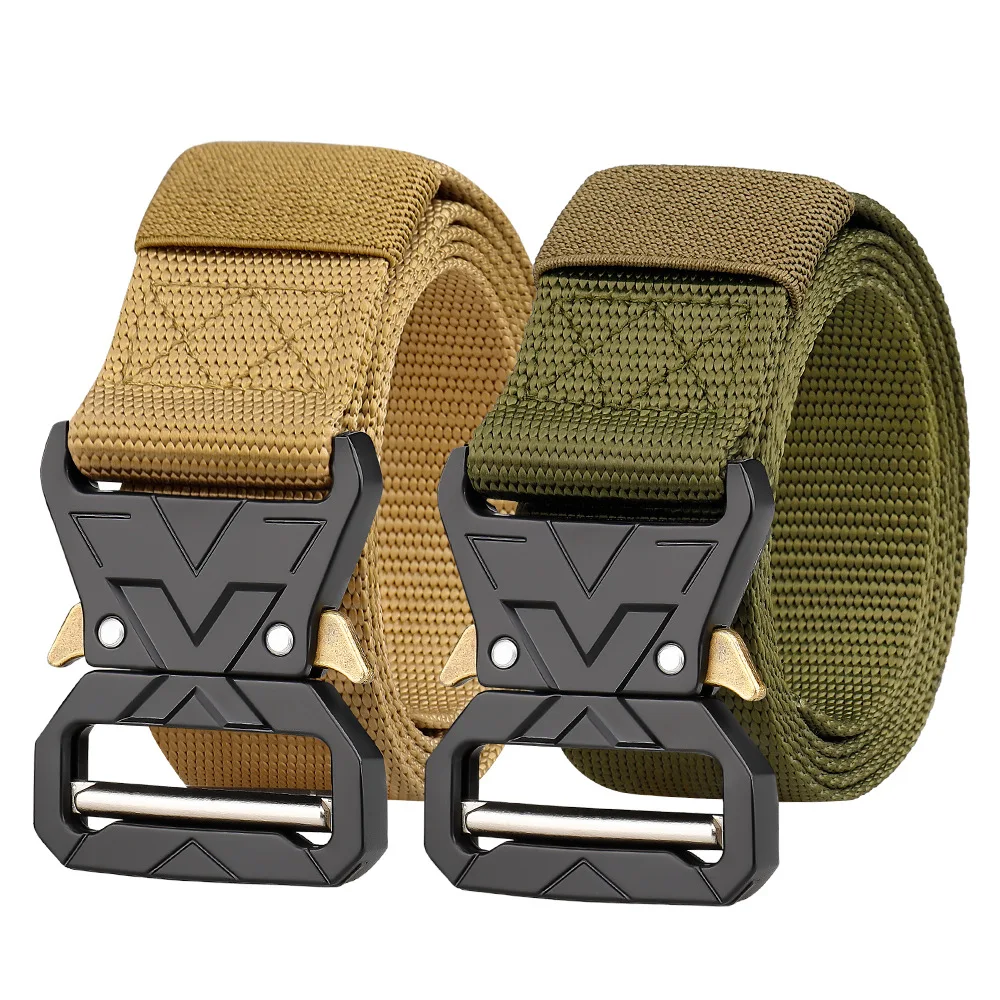Snake Buckle Tactical Belt Men's Thickened Canvas Belt Outdoor Training Nylon Belt KM2211