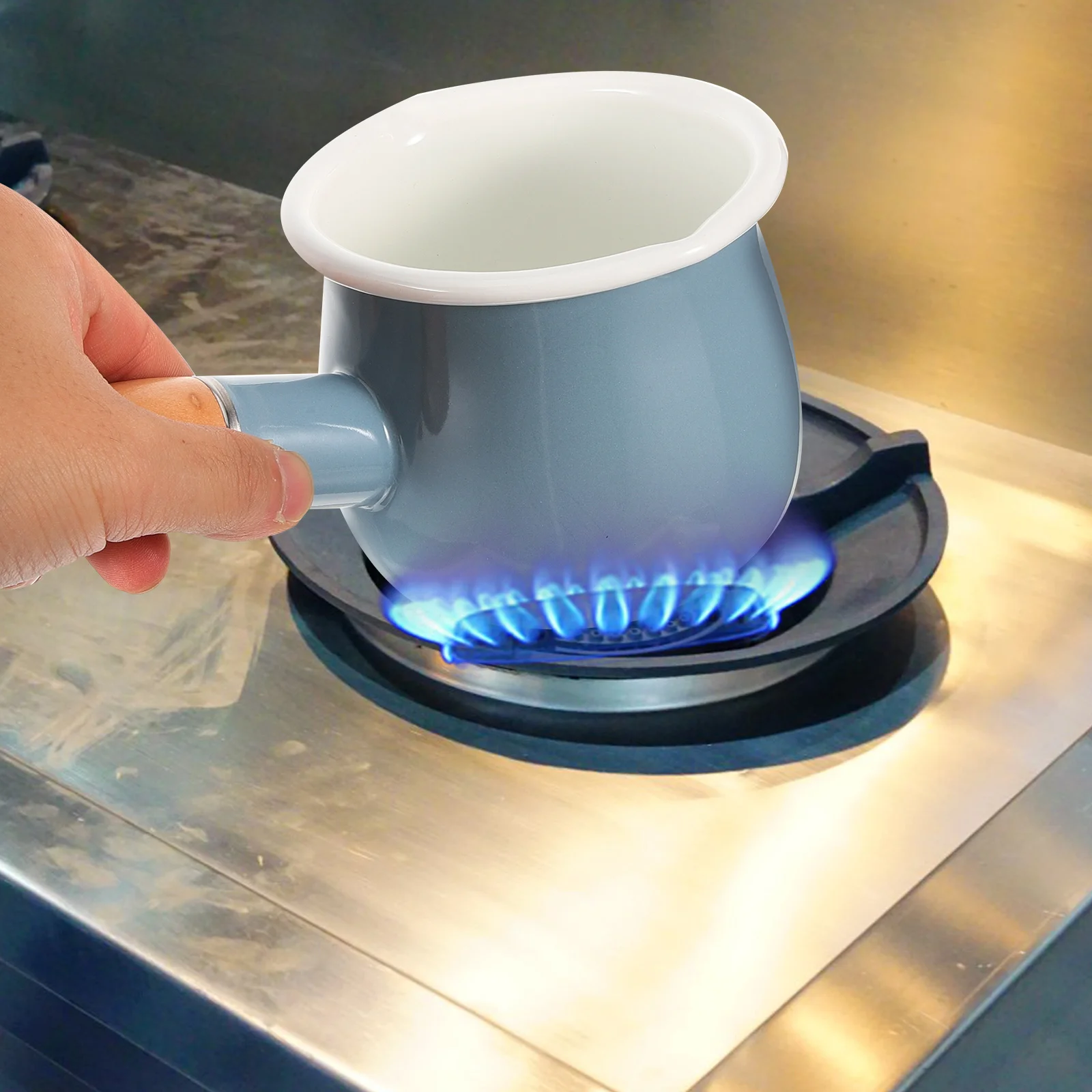 10 см серая эмалированная молочная кастрюля мини-кастрюля для масла