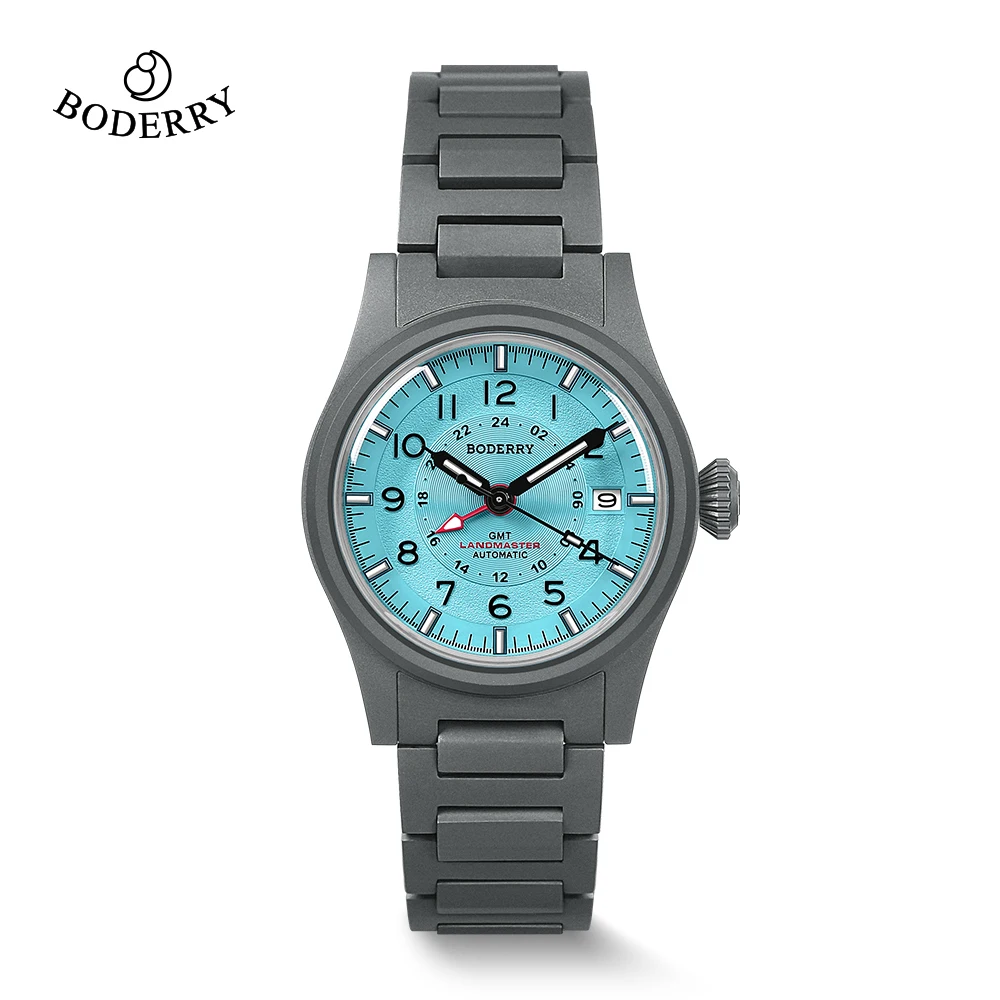 Фото Boderry LANDMASTER GMT полевые часы для мужчин титановые автоматические спортивные наручные часы для дайвинга 100 м водонепроницаемые №1