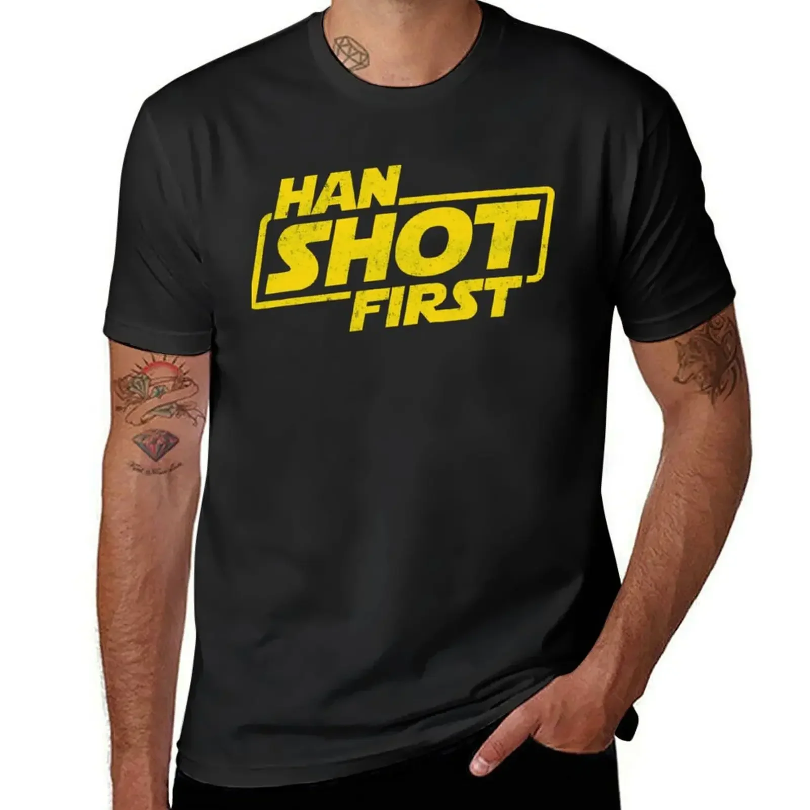 Han Shot First Geek Shirt first Fan Gift Popular Culture gift Essential. Футболка эстетическая одежда для мужчин