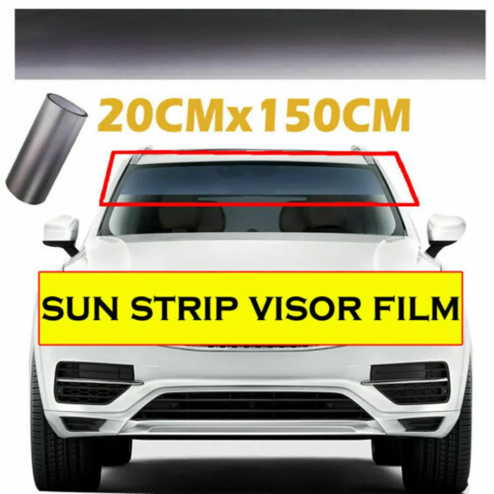 

Sun Visor Car Film Cabinet Decal Front Windshield PVC Shade Strip Tint UV Protected