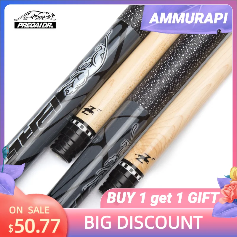 

PREOAIDR 3142 Z2 Billiard Pool Cue Stick Black 8 Professional Handmade China 11.5/13mm Tip Stick Billar Cue with Gifts