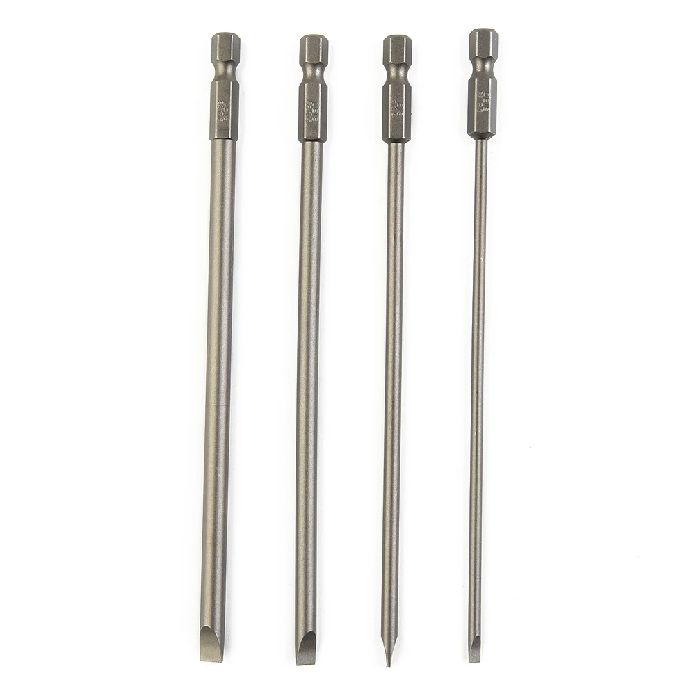 

Hex Shank Screwdriver Bit 150mm Long 4pcs 6.25mm / 1/4 Inch Electric SL3.0 SL4.0 SL5.0 SL6.0 Exquisite Workmanship