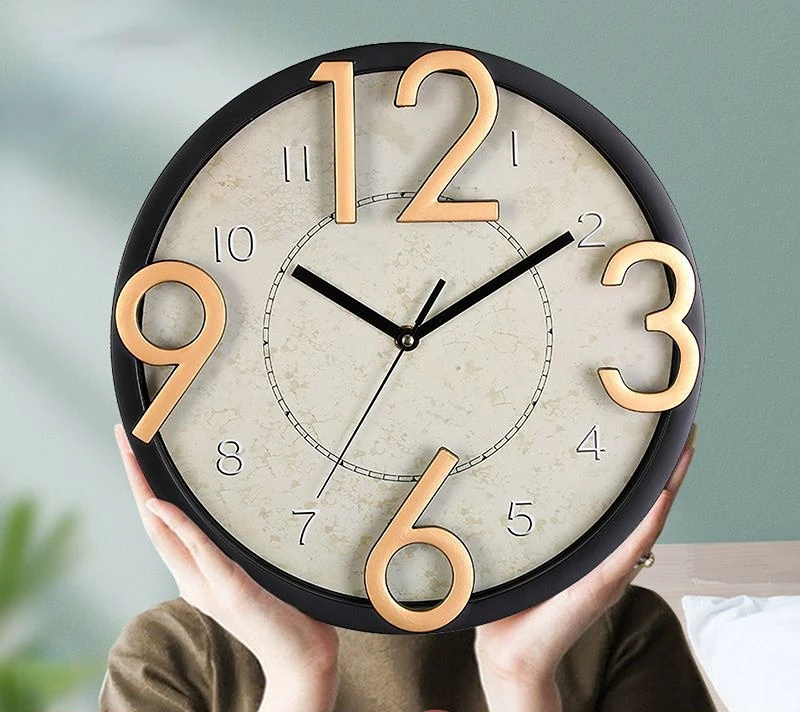 

12-дюймовые современные американские креативные настенные часы в стиле ретро, скандинавские 3D большие цифровые часы, настенные Украшенные настенные часы для гостиной и дома