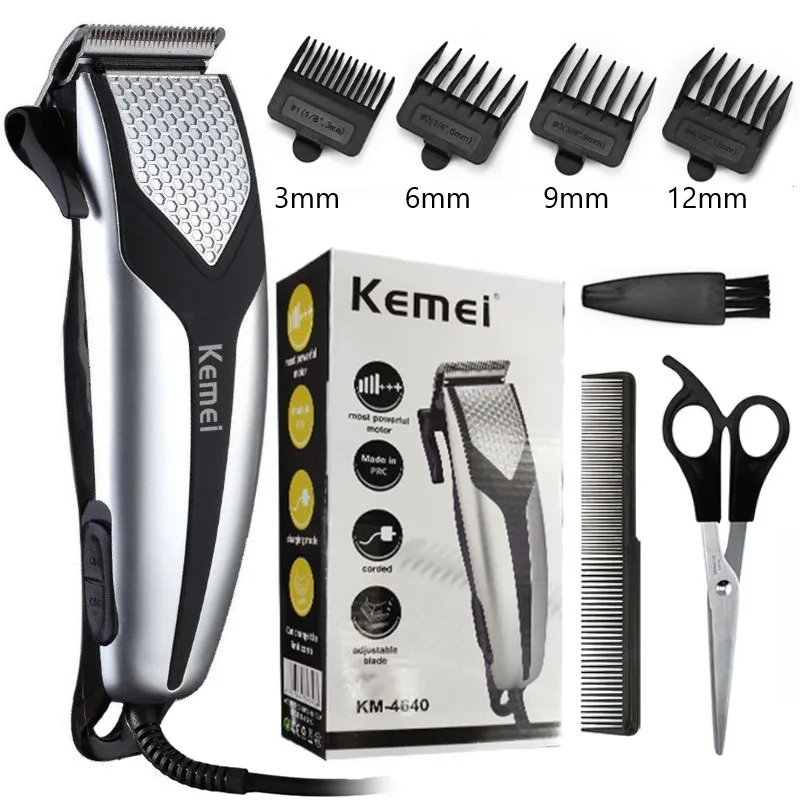 Kemei Professional Barbers Blending Hair Clipper Wired Electric Trimmer Graffiti Hair Cutting Machine Corded Hair Cutter KM-4640