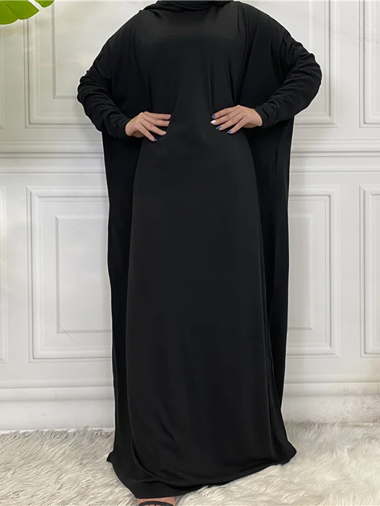 Сплошной цвет хлопковое исламское женское молитвенное платье мусульманское