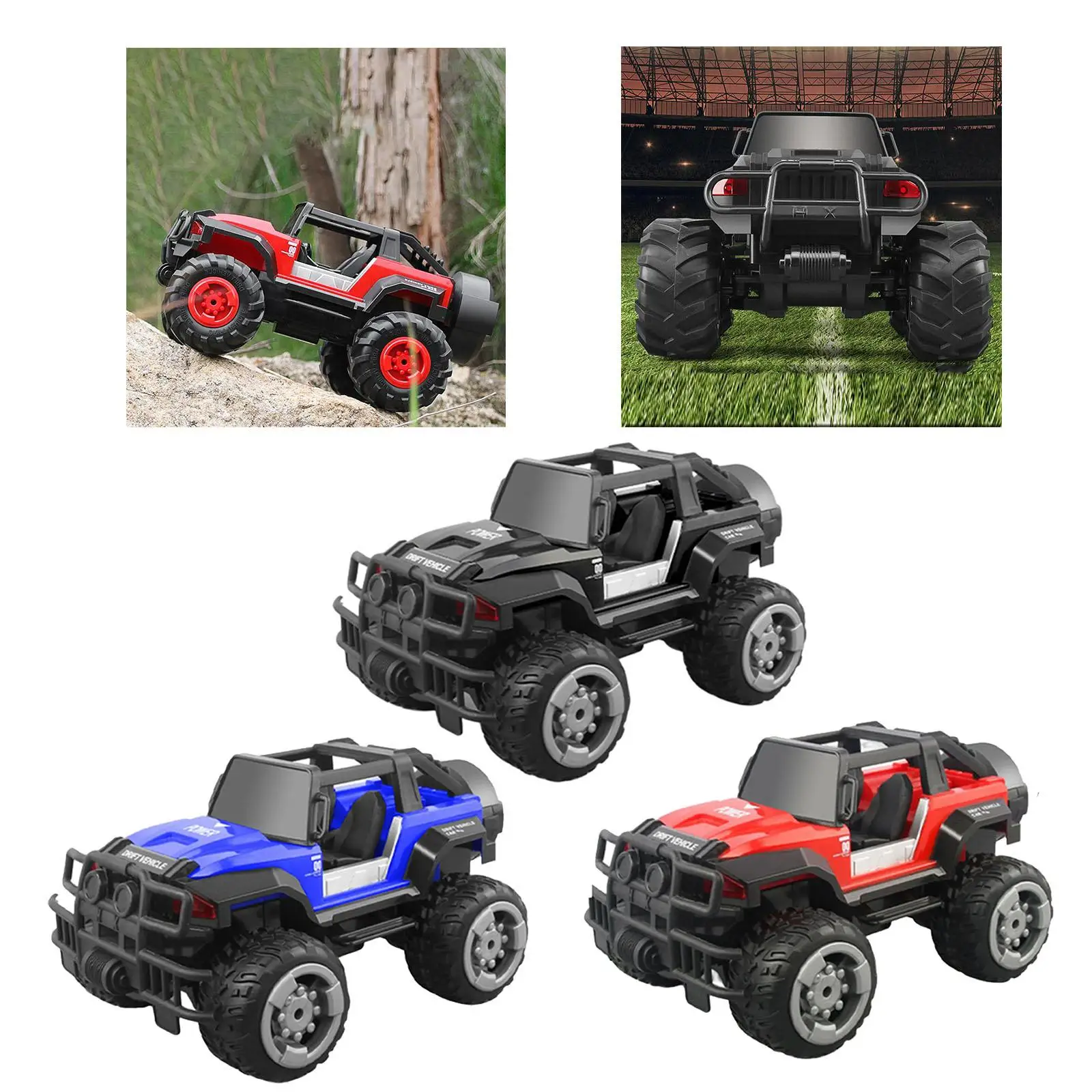 

1:16 RC Car with 2 Batteries Dual Motors Rock Crawler for Boys
