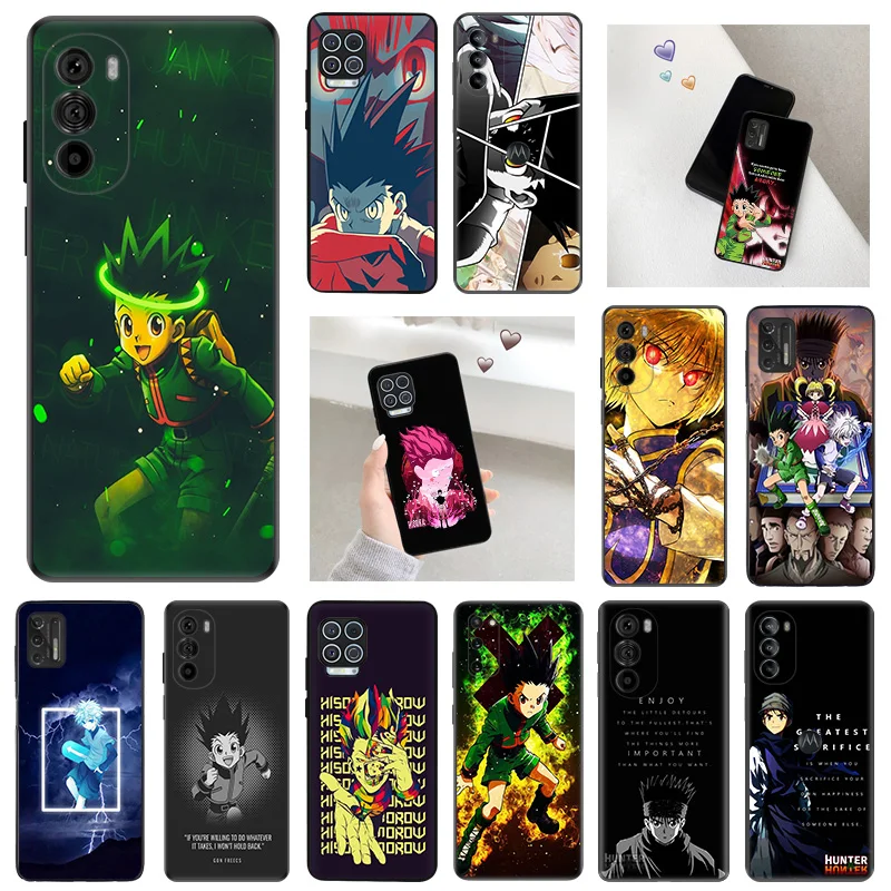 

Black Anti-Drop Phone Case For Motorola Moto G22 G32 G52 G72 G82 G9 Edge 30 20 G53 G73 G200 G Stylus One Fusion Hunter X Hunter