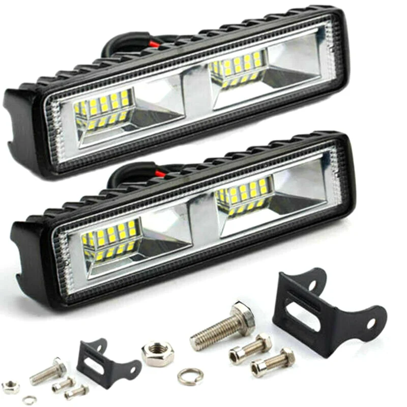 

Car In-line 18W 12V 16LED Work Light 2X 48W LED Work Light Bar Flood Spot Lights Driving Lamp Offroad Car Truck SUV Interior