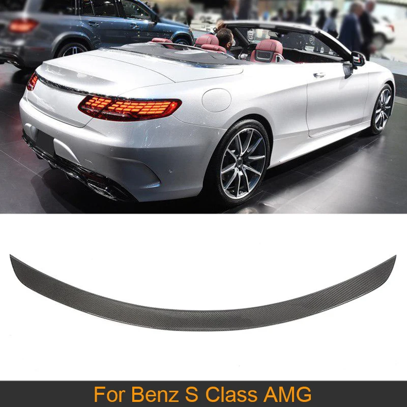 

Carbon Fiber Rear Trunk Wing Spoiler For Mercedes Benz S-Class AMG Convertible 2-Door 2016-2018 Rear Trunk Boot Lip Spoiler Wing