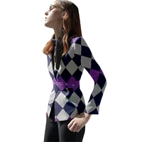 fashion design plaid suit jacket 2022 spring new womens clothing waist slimming small suit trend