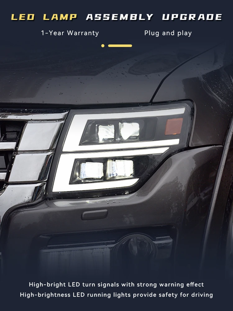 Фара для Mitsubishi Pajero V97 V87 2005-2021 светодиодная модифицированная фара V93 динамический