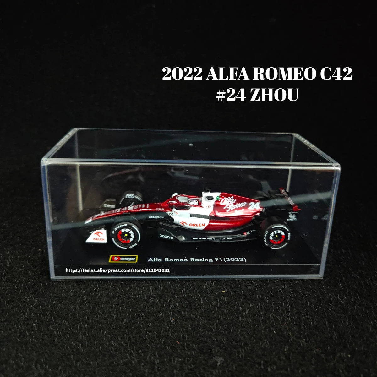 

Bburago New F1 2022 Car Model with Case Helmet, Alfa Romeo C42 Zhou Mclaren Ferrari Mercedes Red Bull Racing Formula 1 Toy